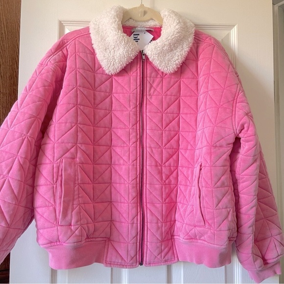 New Blue B Collection Quilted Winter Jacket Oversized Women S Full Zip Pink - Picture 3 of 13